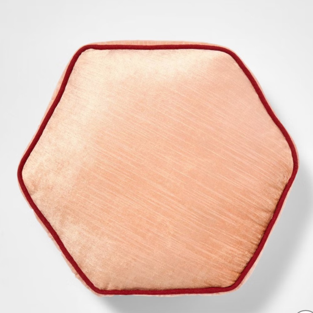 Threshold Hexagonal Accent Pillow - Peach and Red